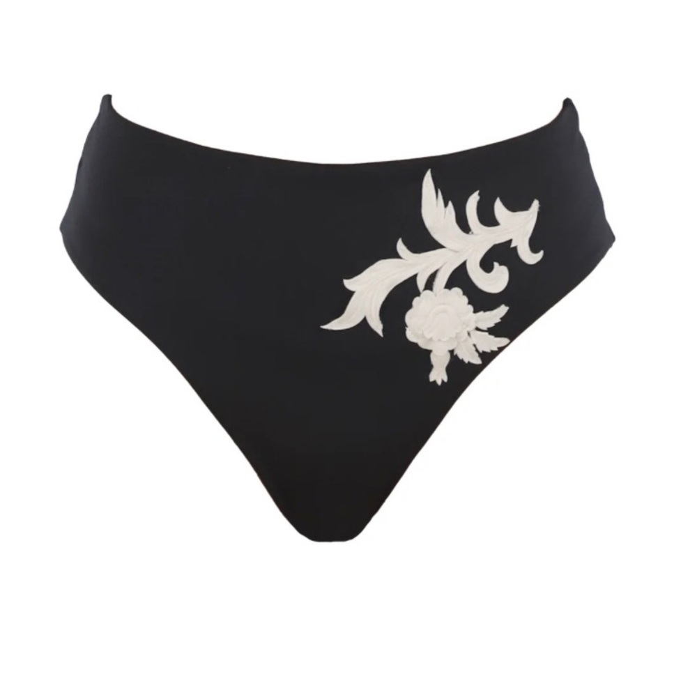 Milonga Beachwear Swim Black Night High Waisted Bottom Size M